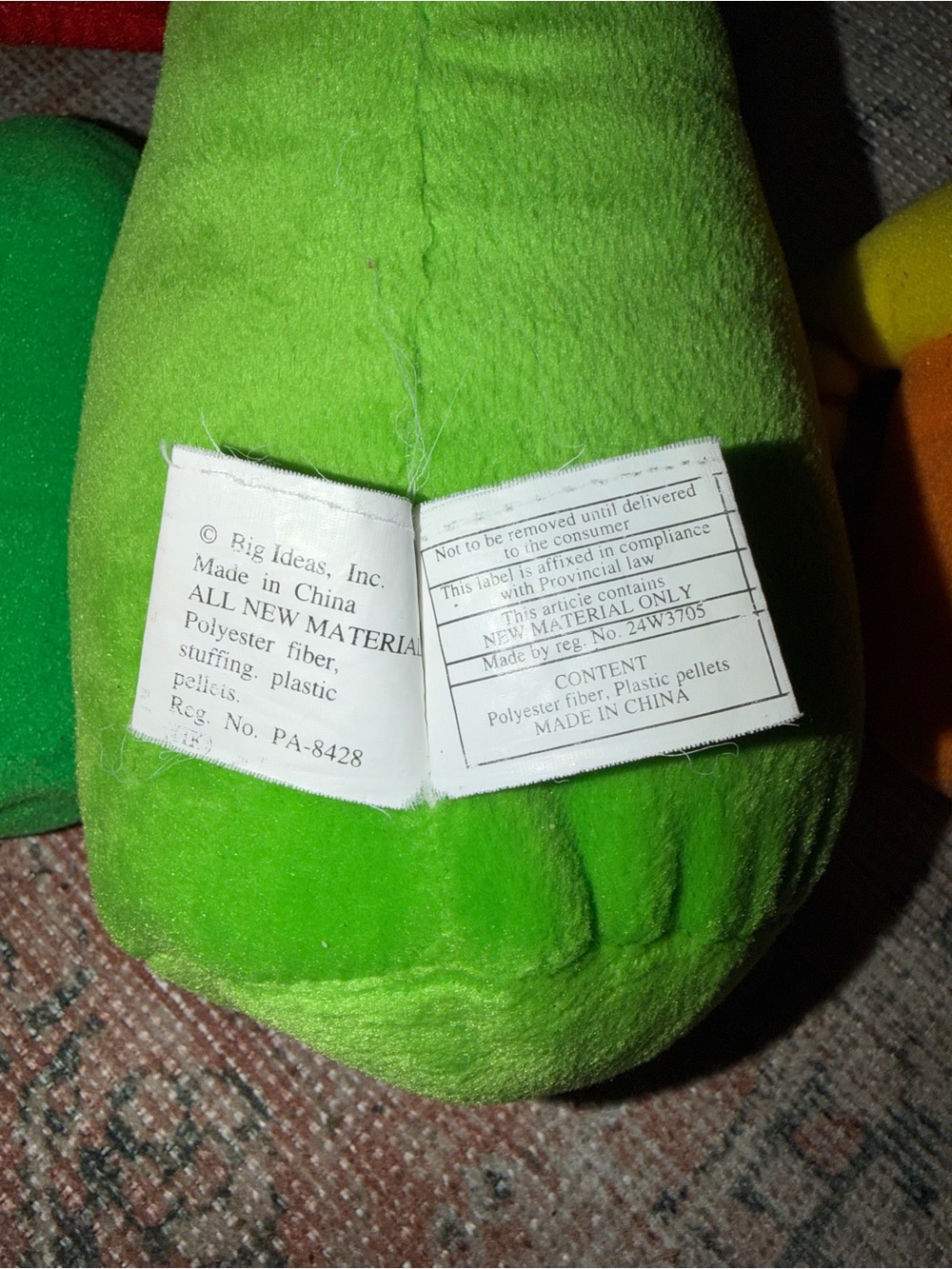 Vintage Veggie Tales Stuff Animals Laura Carrot Larry Cucumber Junior Asparagus - Picture 8 of 9
